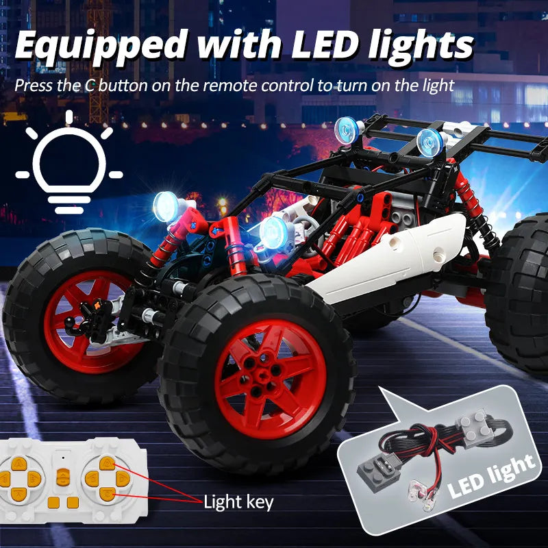 KAIYU 366PCS LED Gradski RC Auto - MOC Građevinski Blokovi - Daljinski Upravljač putem Aplikacije - Programabilno Terensko Vozilo