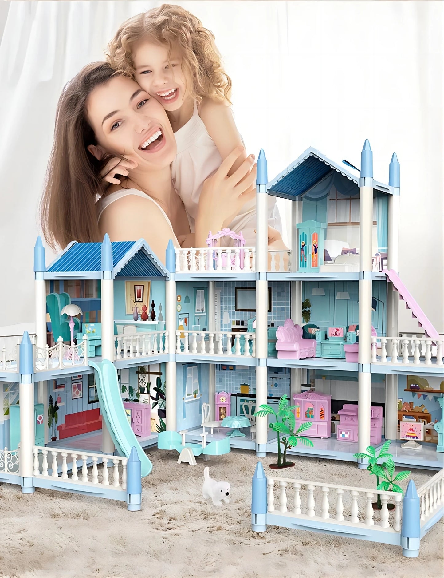 Glazbena Kućica za Lutke - Sklopiva Vila - 3D DIY Dvorac iz Snova - Set za Sastavljanje Lutkine Kuće - Igračka za Djevojčice i Obitelj