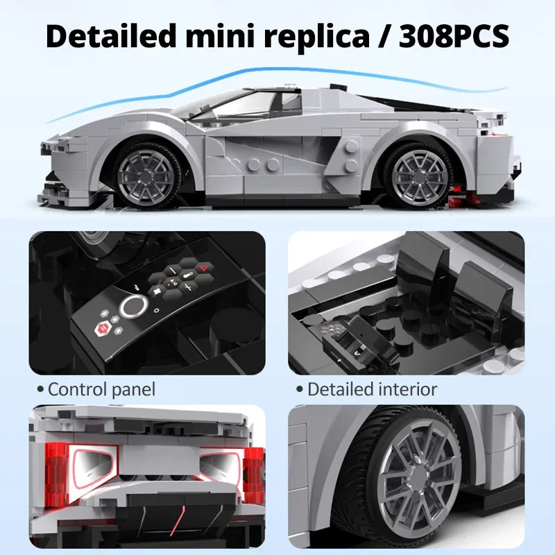 Cada APP Programabilni Daljinski Upravljač za Sportski Auto - Građevinski Blokovi za Grad - RC Vozilo - Trkaći Auto - Kockice - Pokloni za Dječake