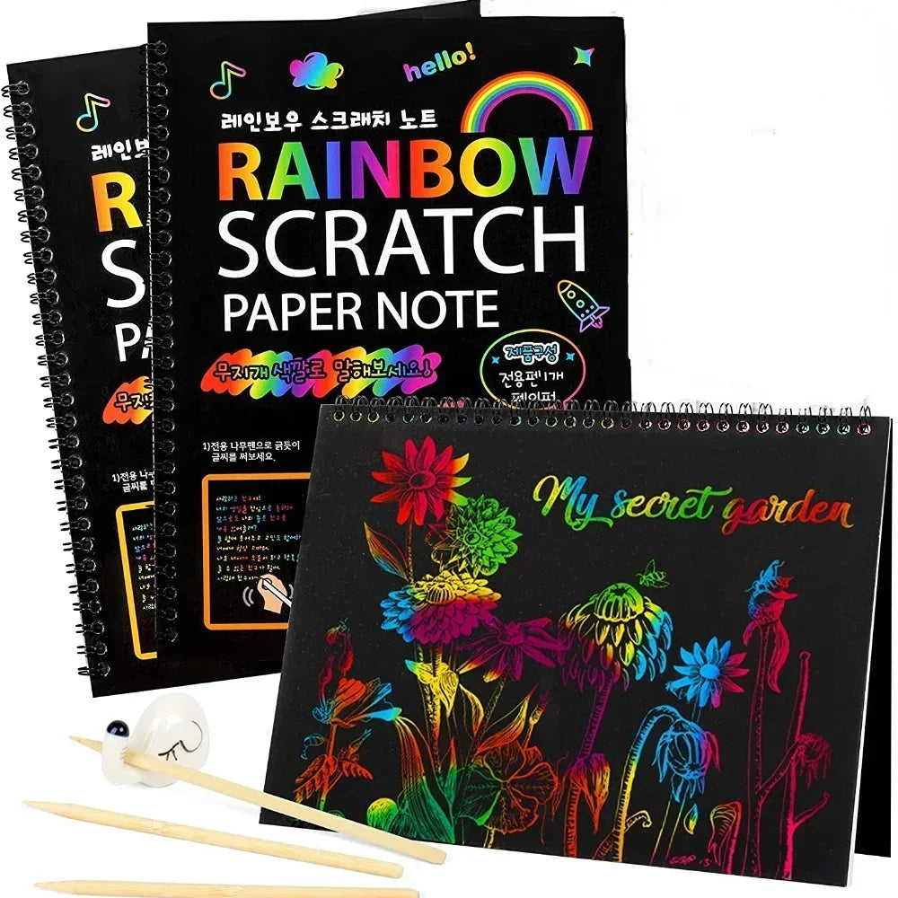 🌈 Čarobni Set Šarenih Papira za Grebanje – Umjetnička Montessori Igračka za Djecu i Kreativno Slikanje