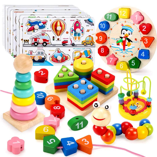 🧩 Drvena Montessori Slagalica za Predškolce – Edukativna Igračka za Djecu od 3 do 6 Godina