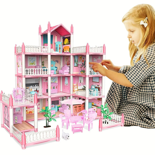 Glazbena Kućica za Lutke - Sklopiva Vila - 3D DIY Dvorac iz Snova - Set za Sastavljanje Lutkine Kuće - Igračka za Djevojčice i Obitelj