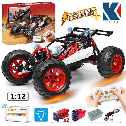 KAIYU 366PCS LED Gradski RC Auto - MOC Građevinski Blokovi - Daljinski Upravljač putem Aplikacije - Programabilno Terensko Vozilo