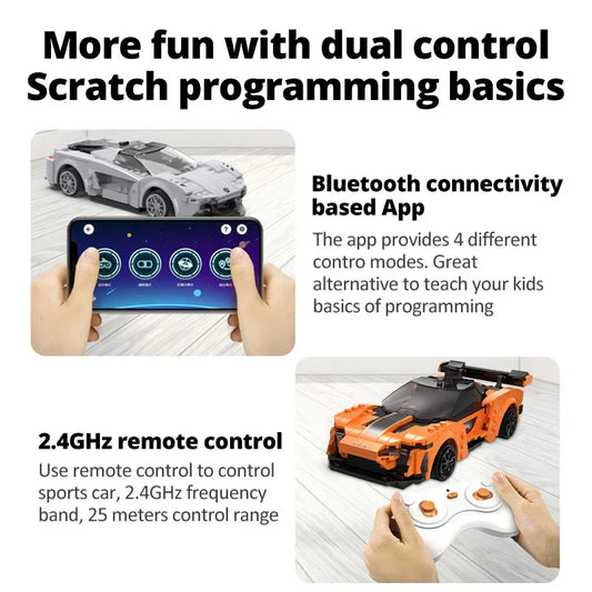 Cada APP Programabilni Daljinski Upravljač za Sportski Auto - Građevinski Blokovi za Grad - RC Vozilo - Trkaći Auto - Kockice - Pokloni za Dječake