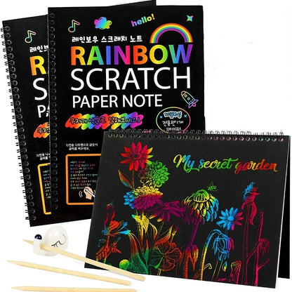🌈 Čarobni Set Šarenih Papira za Grebanje – Umjetnička Montessori Igračka za Djecu i Kreativno Slikanje